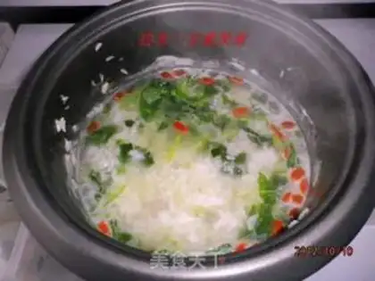 Make Porridge of spinach pork step 3