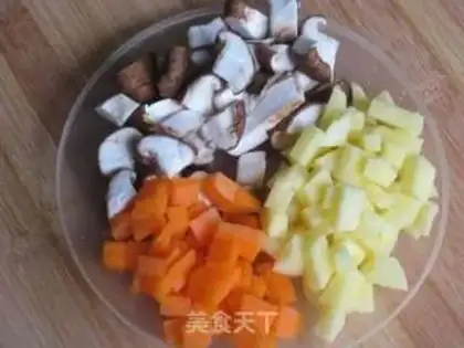 Make Flaming mushroom tofu step 1