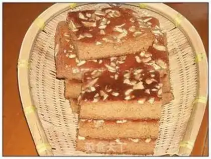 Make Red sugar walnut sponge cake step 15