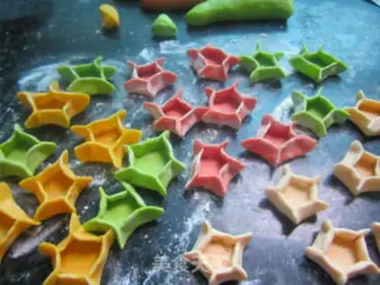 Make A colored pentagon dumpling step 5