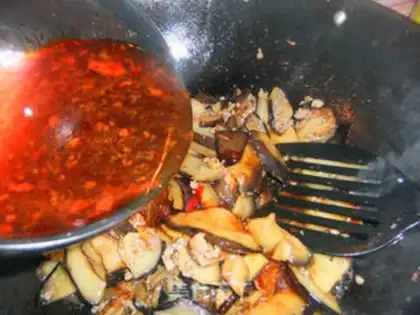 Make Fish pasta and eggplant step 4