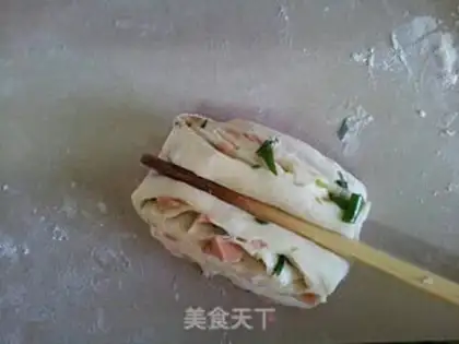 Make Onion ham rolls step 10