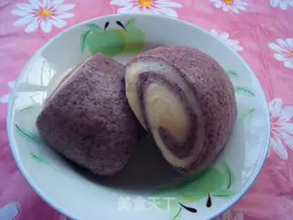 Make Double-coloured rice buns step 7