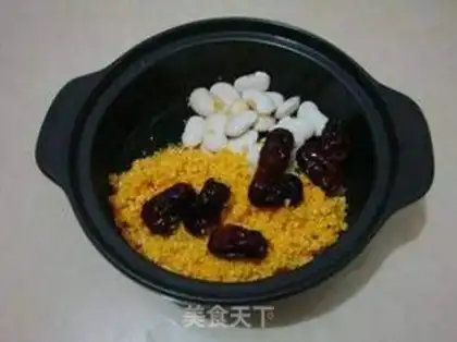 Make Corn bean date congee step 2