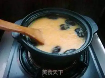 Make Corn bean date congee step 4