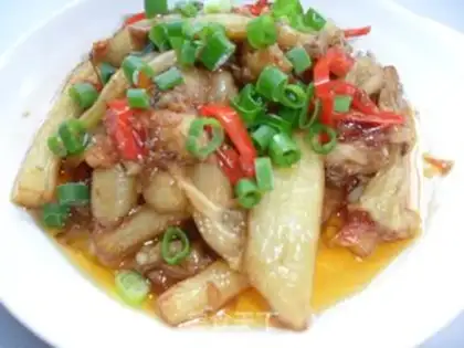 Make Salted fish eggplant step 2