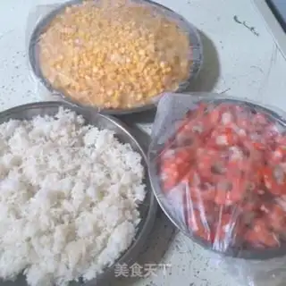 Make Shrimp corn fried rice step 0