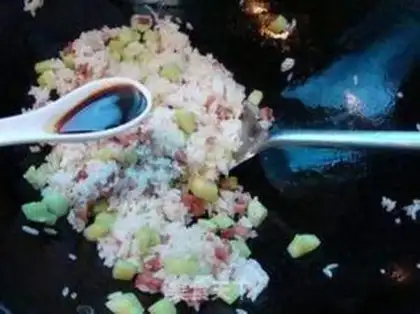 Make Ham cucumber fried rice step 5
