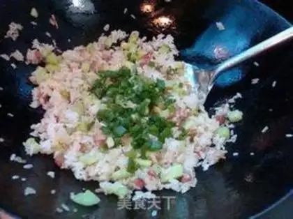 Make Ham cucumber fried rice step 6