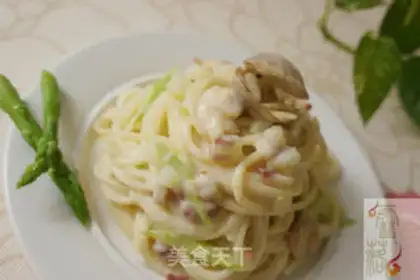 Make White clam cream pasta step 7
