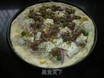Make Black pepper beef pizza step 8