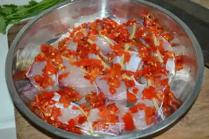Make Pepper chopping, steaming fish step 4