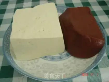 Make Red and white tofu, mushrooms step 0