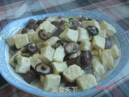 Make Red and white tofu, mushrooms step 4