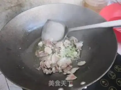 Make Pork cabbage. Frozen tofu step 4