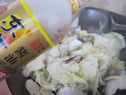 Make Pork cabbage. Frozen tofu step 7