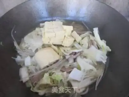 Make Pork cabbage. Frozen tofu step 10