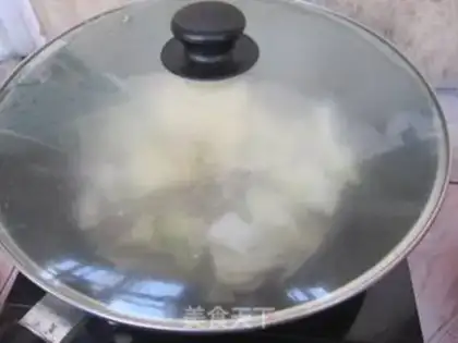 Make Pork cabbage. Frozen tofu step 11