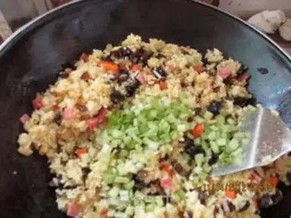 Make Curry egg fried rice step 9