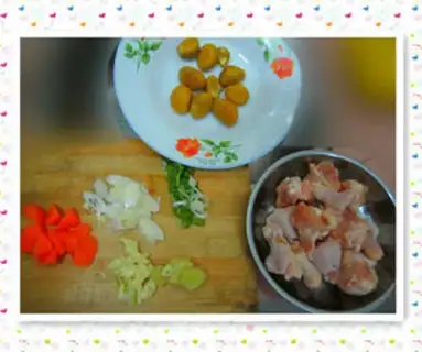 Make Red-burned chestnut chicken step 0