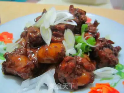 Make Red-burned chestnut chicken step 9