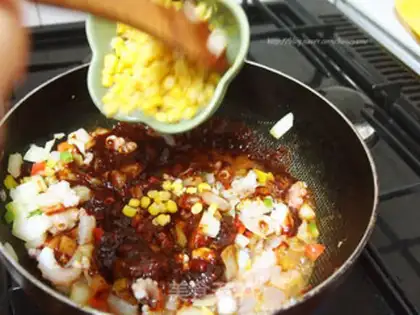 Make Steamed cheese seafood pumpkin step 6