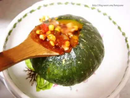 Make Steamed cheese seafood pumpkin step 7