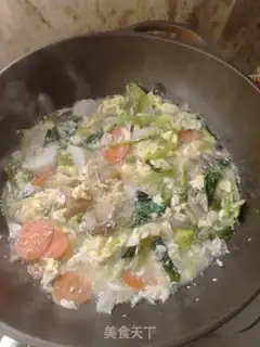 Make The leftovers are egg porridge step 5