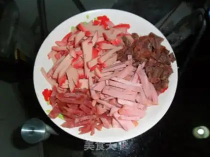 Make Three, five-colored noodles step 3