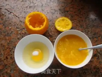 Make Orange steamed eggs step 2