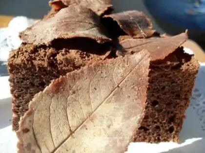 Make Chocolate leaves cake step 6