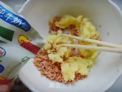 Make Curry ham mashed potatoes step 7