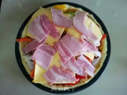 Make A garden bacon pizza step 19