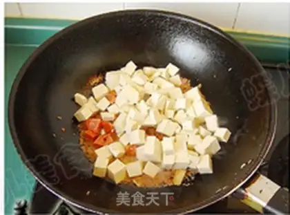Make Cream pepper, crayfish sauce, tofu step 5