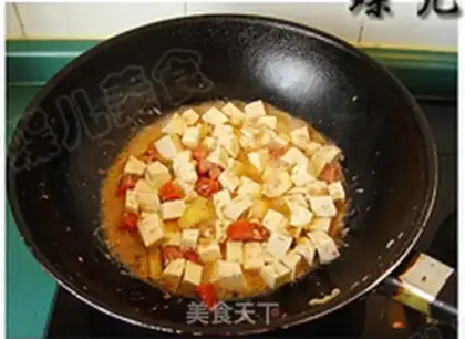 Make Cream pepper, crayfish sauce, tofu step 6