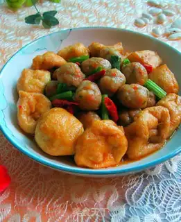 Make Tofu fried fishballs step 9