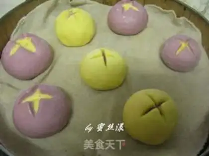 Make Double-coloured buns step 7