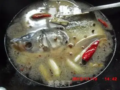 Make Red-burned fish head step 4