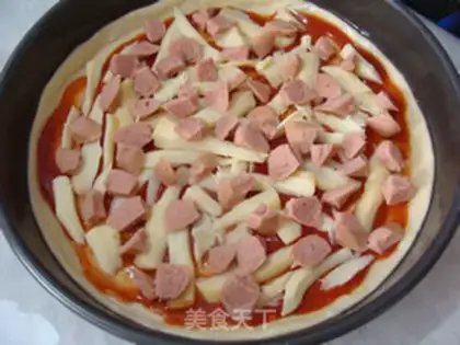 Make Vegetable sausage pizza step 7