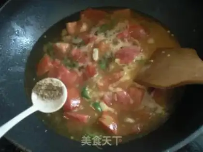 Make Tomato meat egg soup step 7