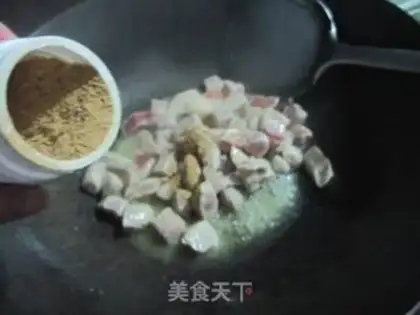 Make Potato chicken mushroom rice step 5