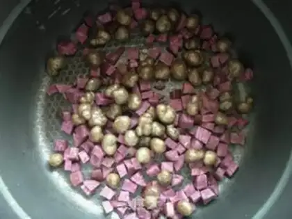 Make Quails, sweet potatoes step 2