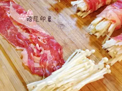 Make Gold pin mushroom beef rolls step 0