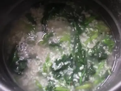 Make Peaches and vegetable congee step 8