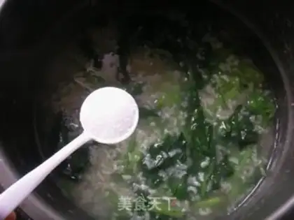 Make Peaches and vegetable congee step 9