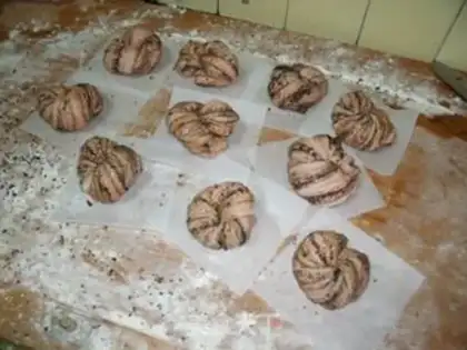 Make Red sesame rolls step 8