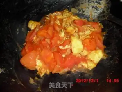Make Tomato fried eggs step 12