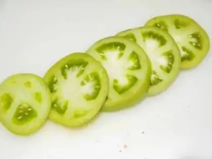 Make A fried green tomato step 1