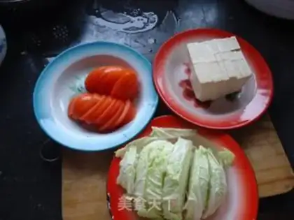 Make Tofu soup step 1