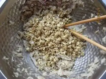 Make Oatmeal veal and fish cake step 4